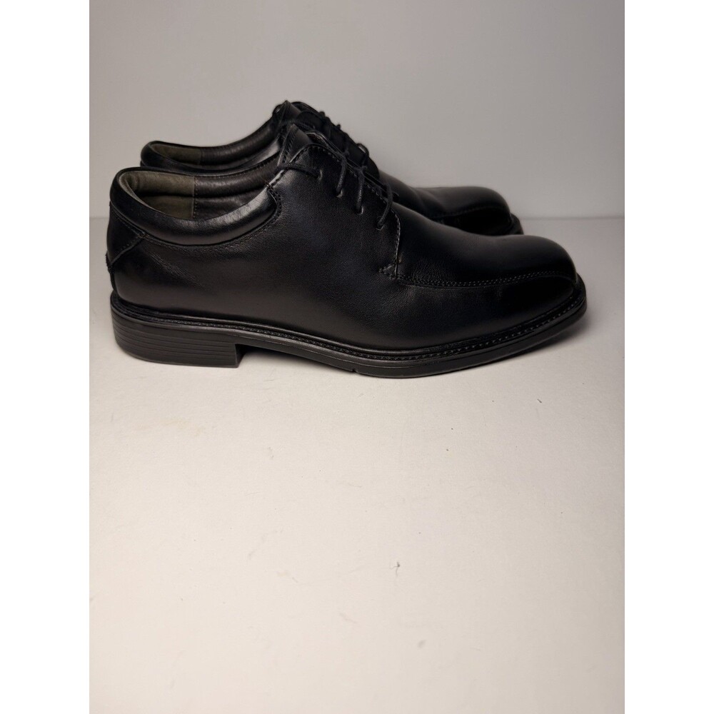 Nunn Bush Comfort Gel Black Leather Lace Up Bicycle Toe Dress Shoes Men's 7.5M